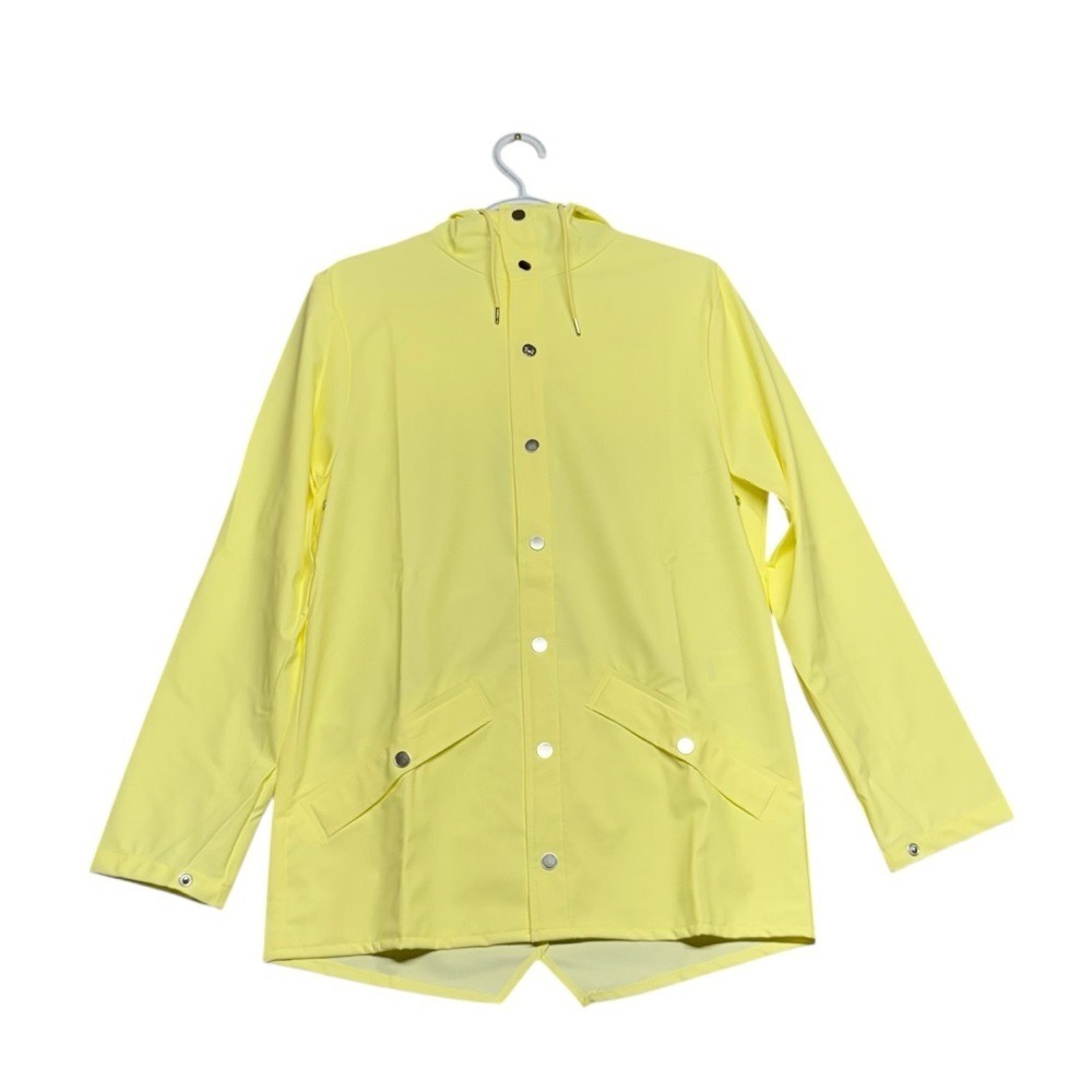 Rains‎ Jacket Straw 12010 NWT Unisex Sz XS Hooded Butter Yellow Wind Waterproof